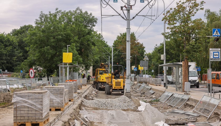 Remont torowiska na ulicy Kosmonautów 