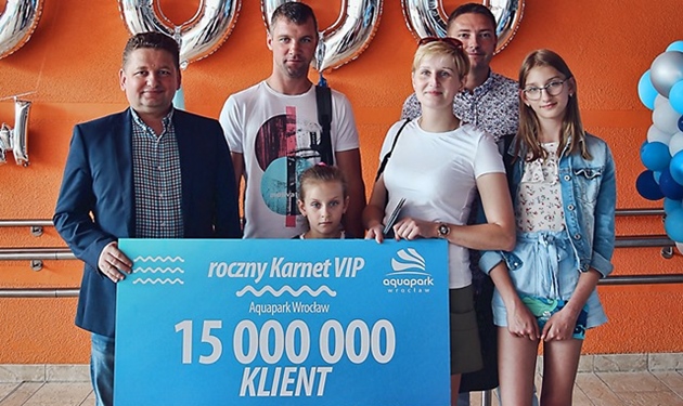 15-milionowy klient we wrocławskim aquaparku