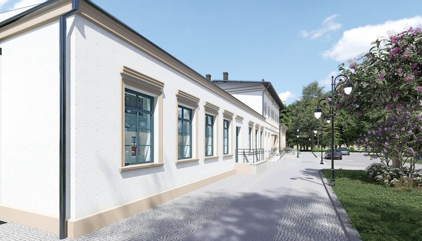 Dworzec kolejowy w Oławie. Wizualizacja.