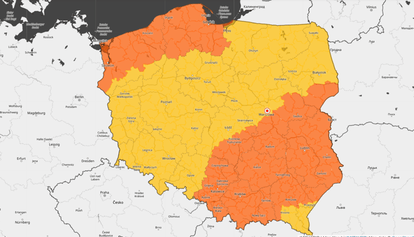 ostrzeżenia meteorologiczne przed burzami 7 czerwca 2025 - mapa