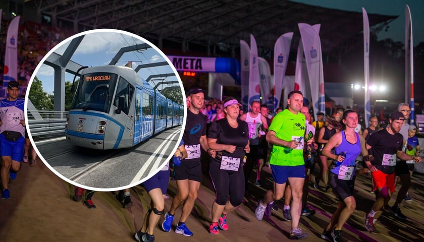 Nocny półmaraton 2024, w kółku: tramwaj