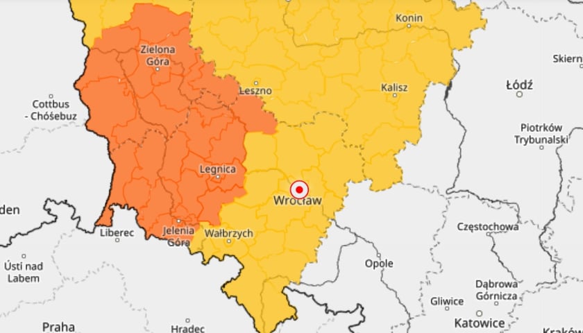Mapa ostrzeżeń meteo na niedzielę 15 czerwca