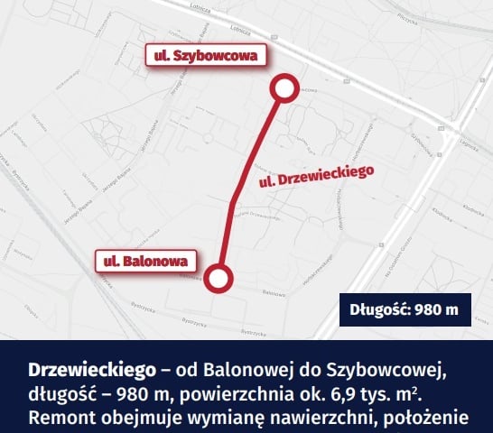 Grafika z oznaczeniem fragmentu Drzewieckiego