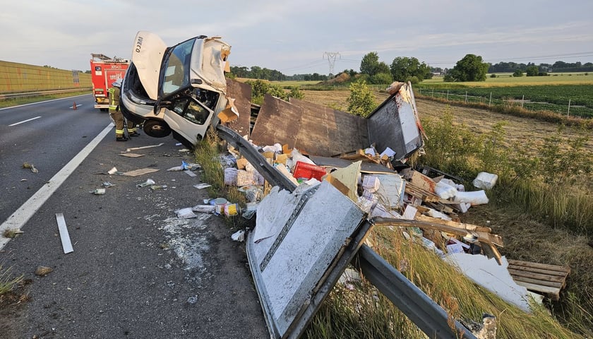 Wypadek na S8 w okolicy Łoziny