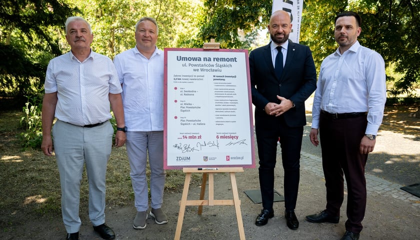 Podpisanie symbolicznej umowy na przebudowę ulicy Powstańców Śląskich, 1 lipca 2025 roku