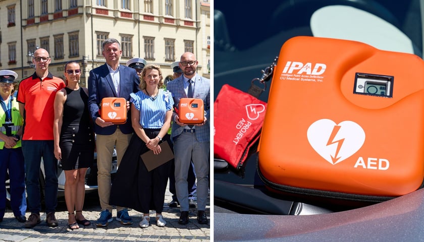 Konferencja prasowa, defibrylator AED