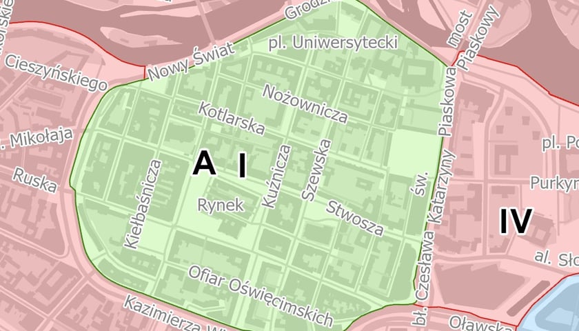 Obszar A strefy płatnego parkowania we Wrocławiu