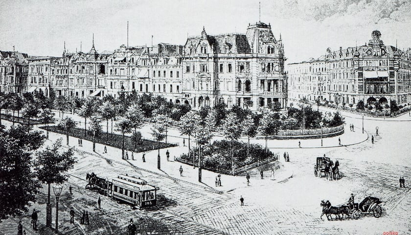 <p>Opis z portalu Fotopolska:&nbsp;Lata 1885-1900 , Skrzyżowanie ulic Szczęśliwej, Kruczej i Powstańc&oacute;w Śląskich na rysunku z końca XIX wieku</p>