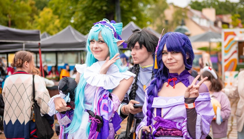 Uczestnicy konkursu cosplay w przebraniach