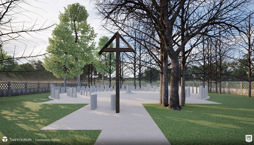 Wizualizacja lapidarium na cmentarzu przy ul. Krzyckiej