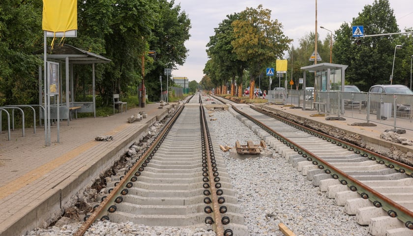 Remont torowiska na ulicy Kosmonautów 