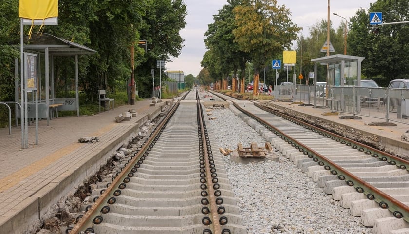Ремонт колії на вулиці Kosmonautów, фото