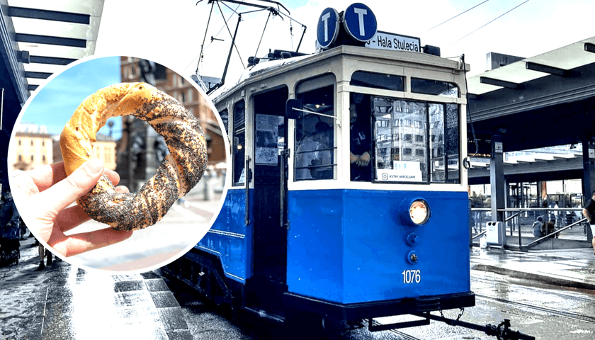 Tramwaj Linke-Hofmann Standard, w kółku z lewej obwarzanek
