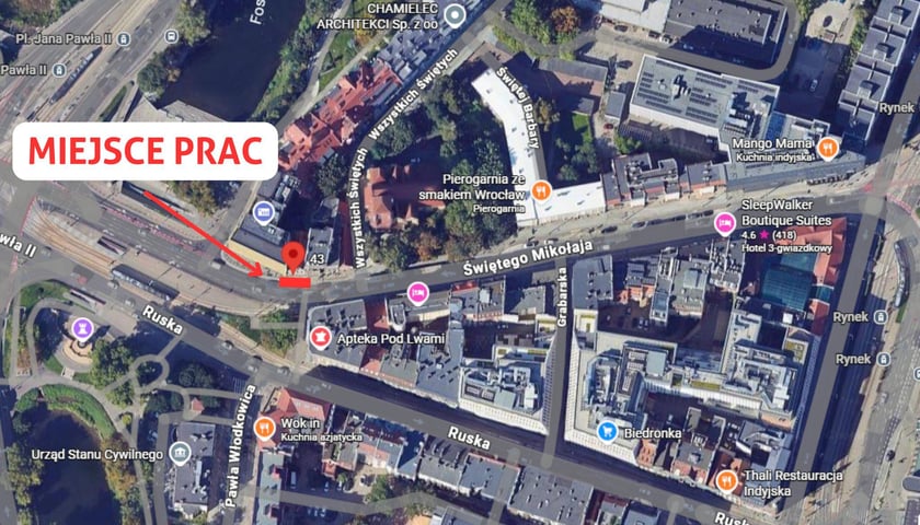 Miejsce prac MPWiK - Google Maps