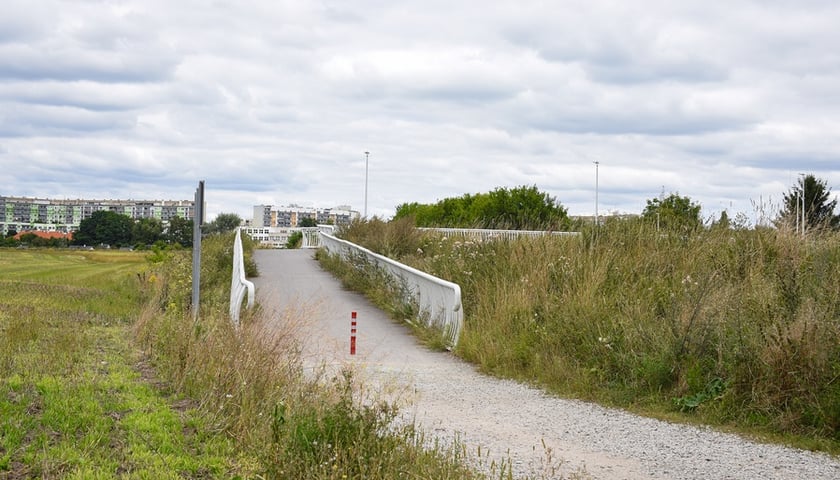 Szutrowy dojazd na most nad Ślęzą od Trawowej