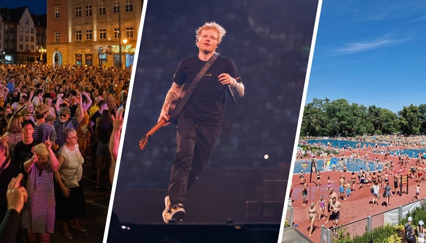 Na zdjęciu: uczestnicy Potańcówki Wrocławskiej, Ed Sheeran, widok basenu przy ul. Wejherowskiej