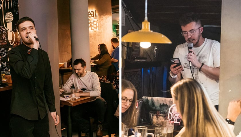 Prowadzący i uczestnicy podczas quizowania w barach we Wrocławiu