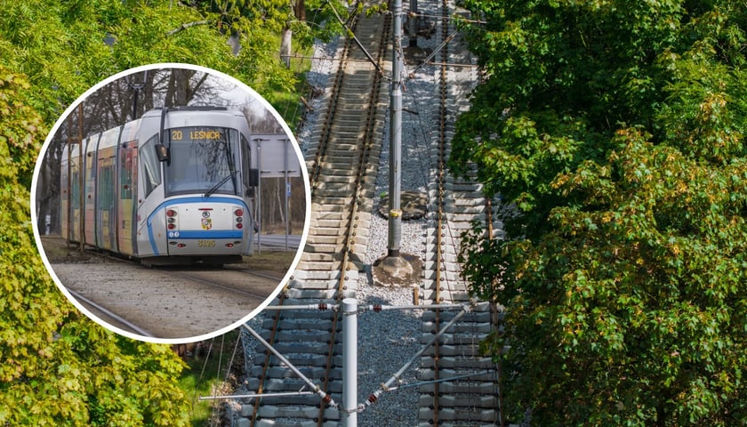 Torowisko na Leśnicę już gotowe i od 1 września będą po nim kursowały niebieskie tramwaje MPK, w kołeczku tramwaj jadący do Leśnicy