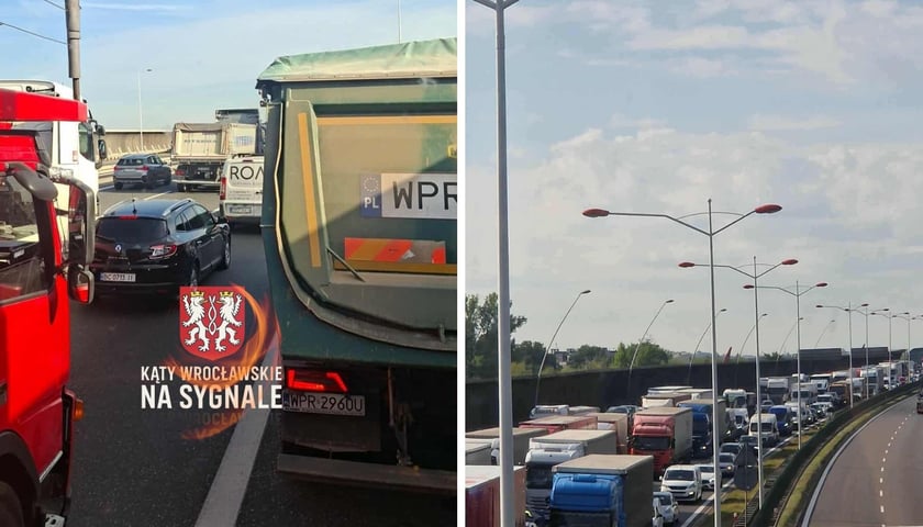 Zderzenie samochodów na AOW