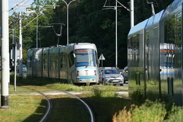 Tramwaje stojące na Pilczyckiej, 3 września 2025