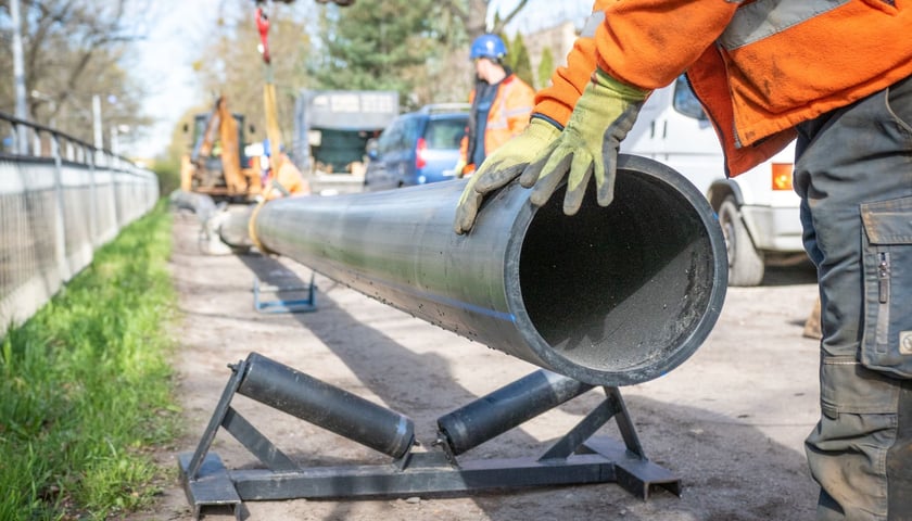 Remont sieci wodociągowej przy ul. Olszewskiego, zdjęcie archiwalne.