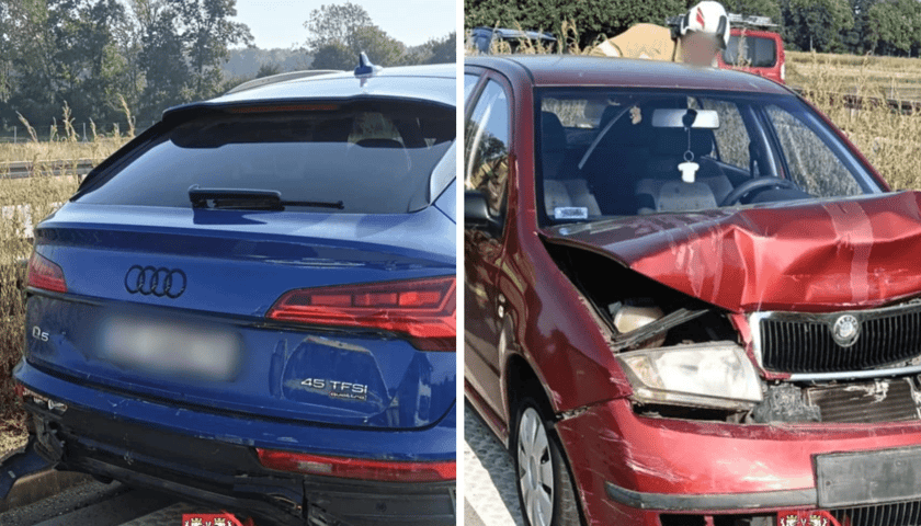 Dwa rozbite samochody