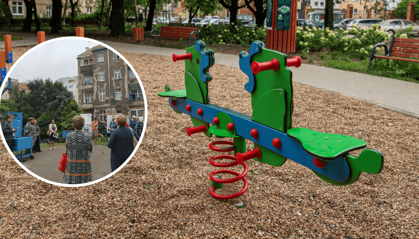 Przykładowe wyremontowane podwórko, w kółku konsultacje w jednym z podwórek na Hubach