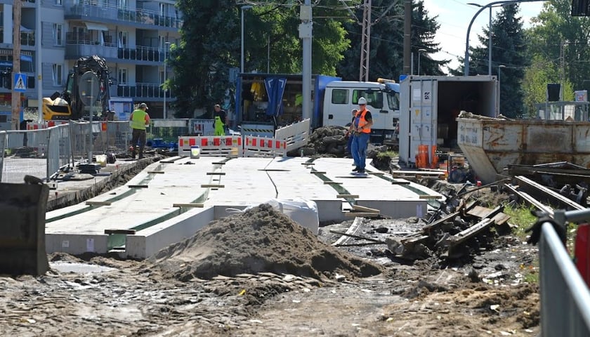 Prace na torowisku na Tarnogaju 