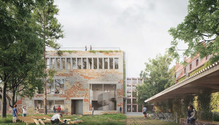 Wizualizacja koncepcji nowego pawilonu Muzeum Architektury we Wrocławiu
