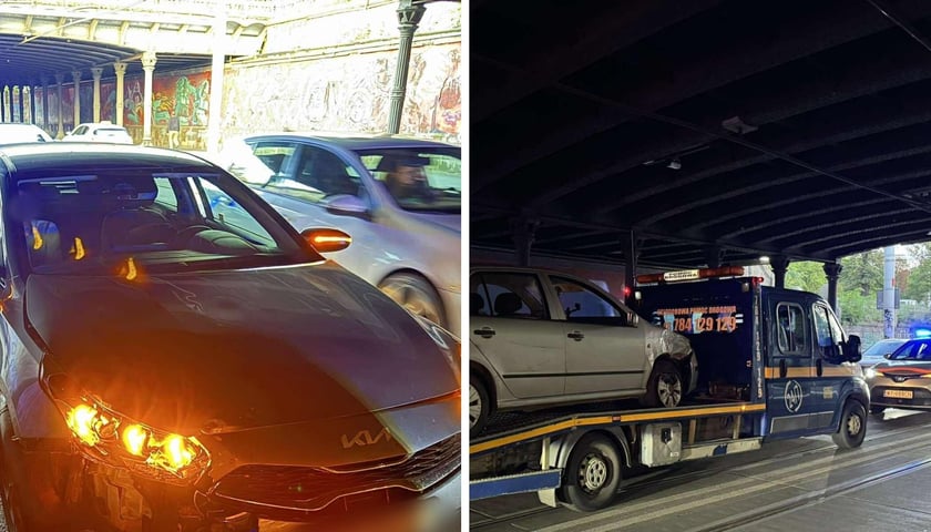 Rozbite samochody. Utrudnienia na Pułaskiego