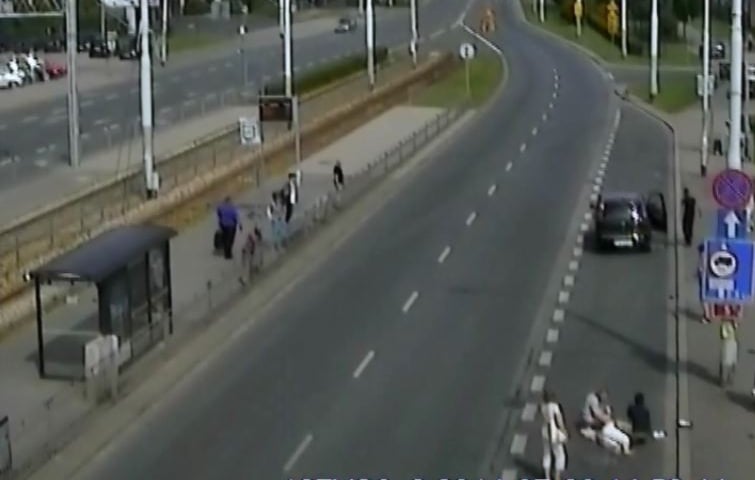 Potrącił kobietę i ukrył się na drzewie [WIDEO]