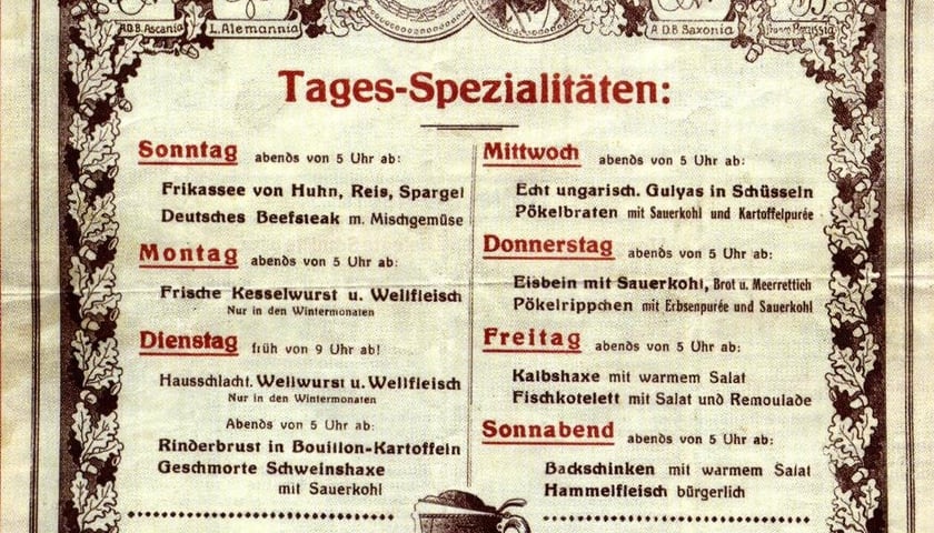 Jak tu się jadło i piło! Czyli Breslau na talerzu