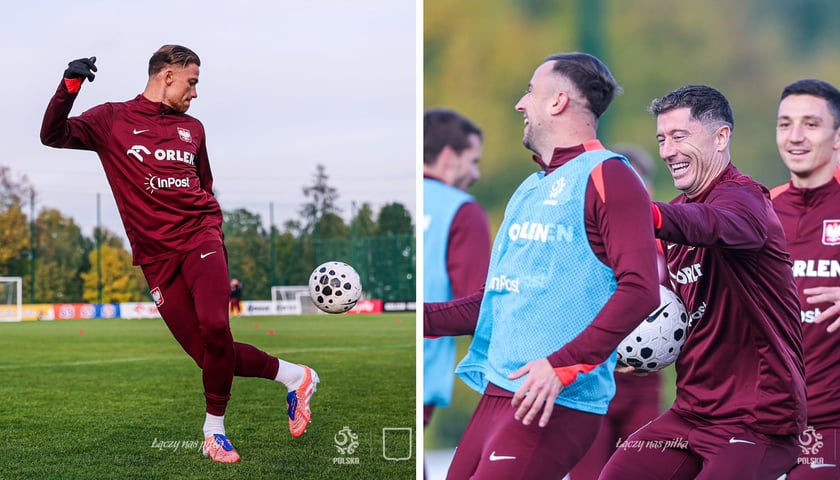 Na zdjęciu piłkarze reprezentacji Polski trenują przed spotkaniem z Nową Zelandią