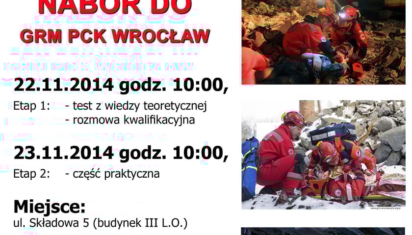 Nabór do Grupy Ratownictwa Medycznego PCK