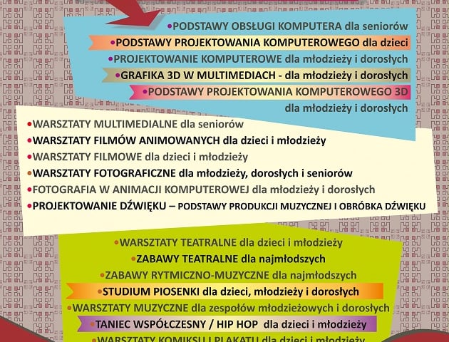 Zapisy na bezpłatne warsztaty w Konturach Kultury