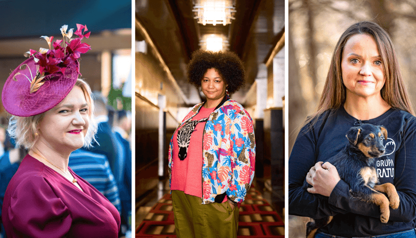 Zestawienie 3 zdjęć: z lewej Sylwia Leśniewska, modystka, w środku Emose Uhunmwangho, aktorka, z prawej przedstawicielka Grupy RATUJ. Laureatki 30 Kreatywnych Wrocławia 2025.