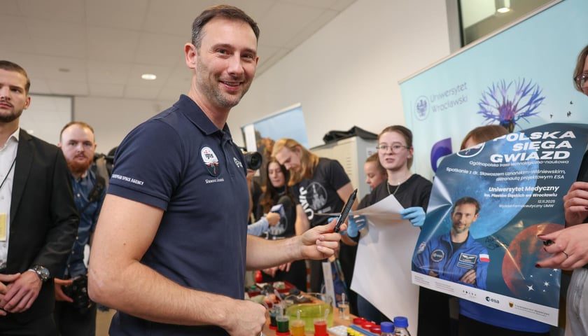 Spotkanie z polskim astronautą dr Sławoszem Uznańskim-Wiśniewskim na Uniwersytecie medycznym we Wrocławiu, 12 listopada 2025