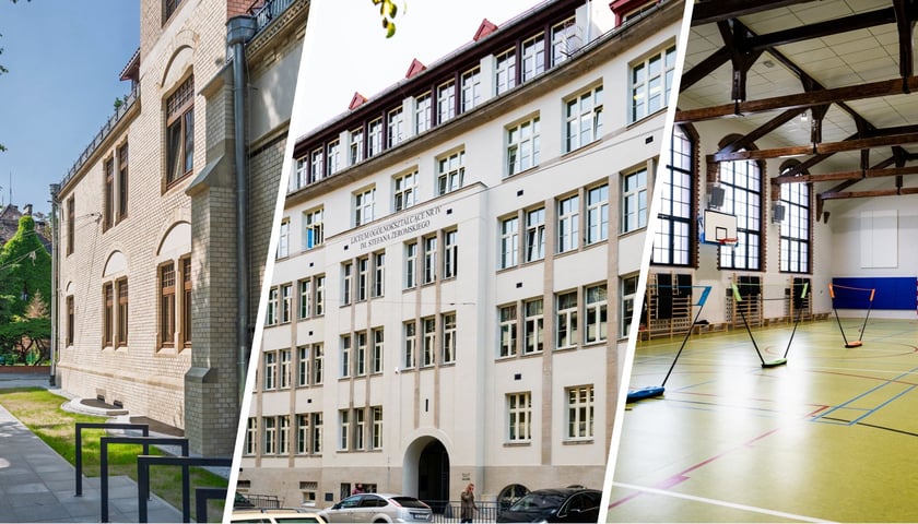 Od lewej: ZSZ nr 5 przy ul. Dawida, IV LO przy ul. Świstackiego, ZSE-A przy ul. Worcella