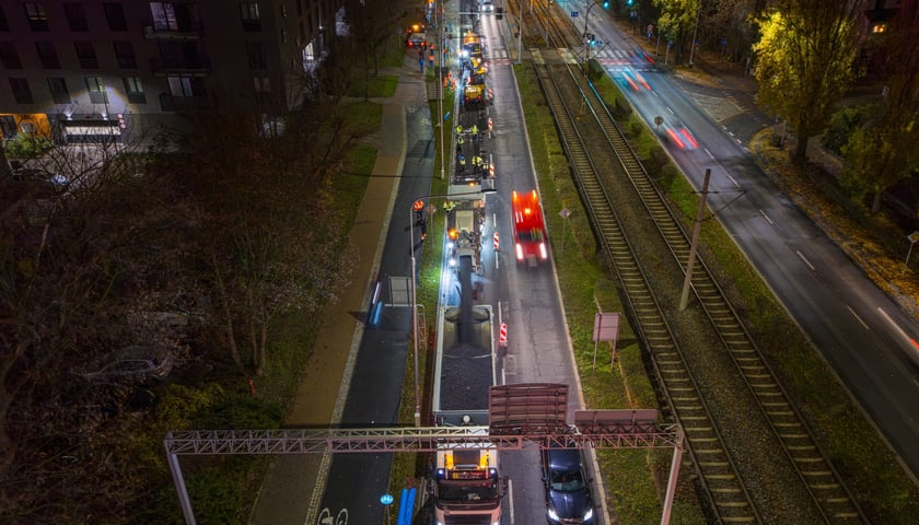 Nocne prace na Ślężnej