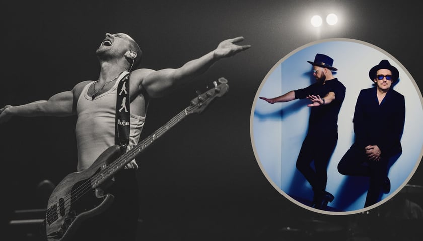 Na zdjęciu głównym Zalewski podczas występu, na zdjęciu małym Smolik i Kev Fox