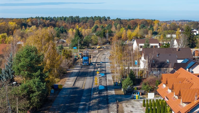 Przebudowa ulicy Wilkszyńskiej - zdjęcie z początku listopada