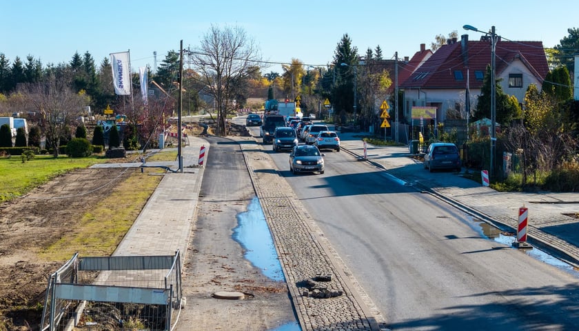Przebudowa ulicy Wilkszyńskiej - zdjęcie z początku listopada