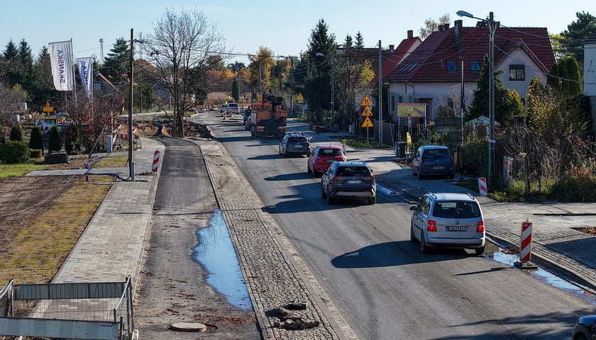 Przebudowa ulicy Wilkszyńskiej - zdjęcie z początku listopada