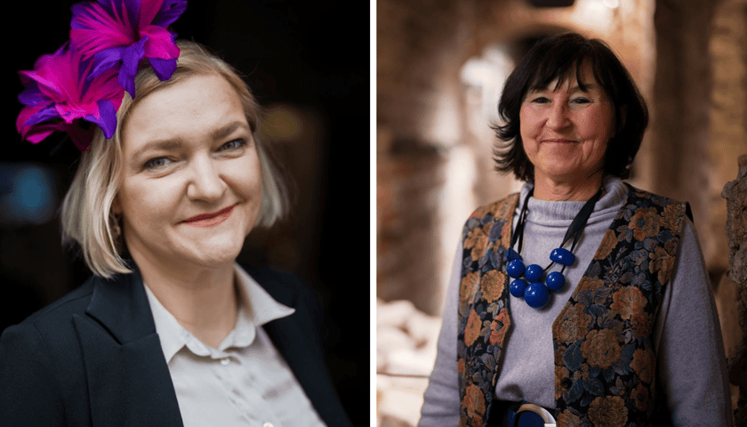 Zestawienie dwóch zdjęć: z lewej Sylwia Leśniewska, modystka, z prawej prof. Małgorzata Chorowska - laureatki 30 Kreatywnych Wrocławia 2025
