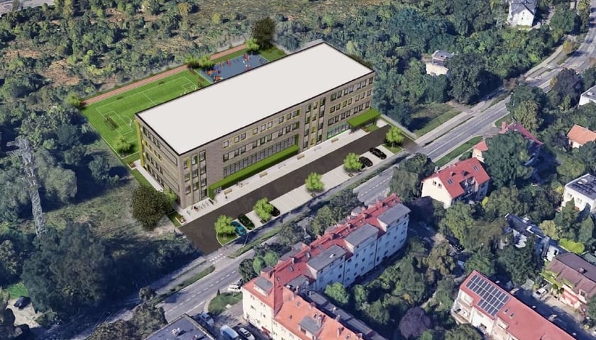 Wizualizacja szkoły przy ul. Kamieńskiego