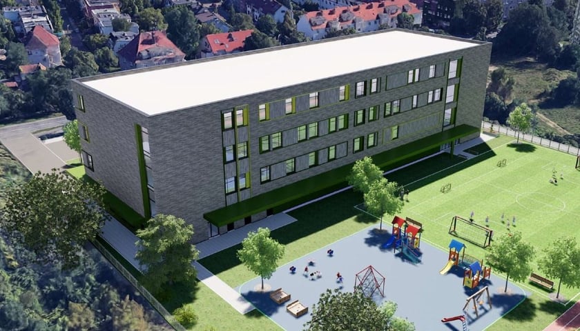 Wizualizacja szkoły przy ul. Kamieńskiego