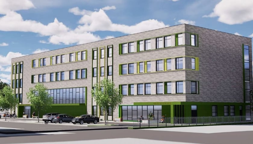 Wizualizacja szkoły przy ul. Kamieńskiego