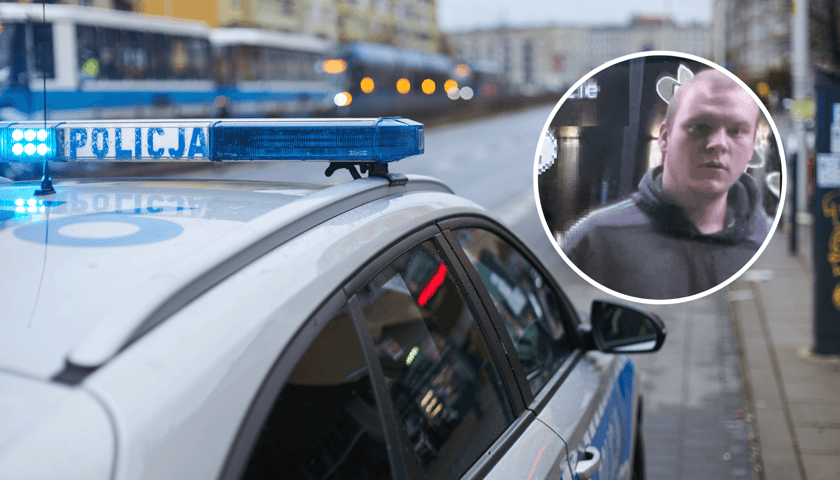 Radiowóz na sygnale, w kółku poszukiwany mężczyzna