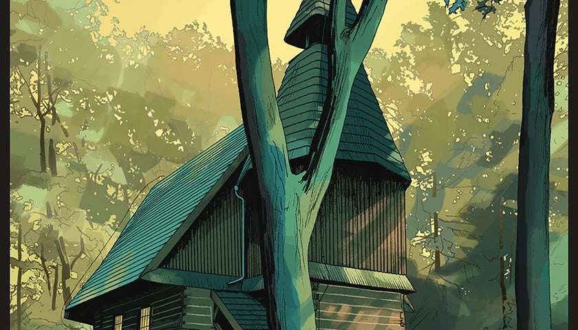 drewniany kości&oacute;łek w parku Szczytnickim