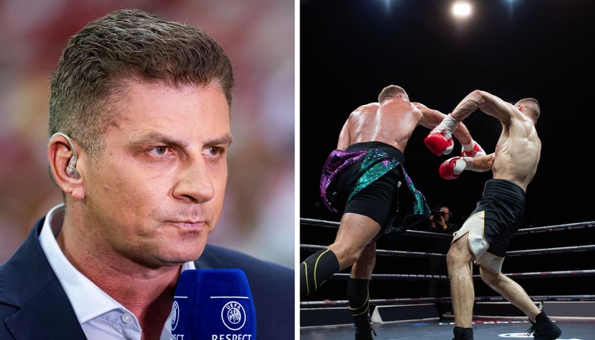 Mateusz Borek, obok dwóch bokserów w ringu (zdjęcie ilustracyjne)